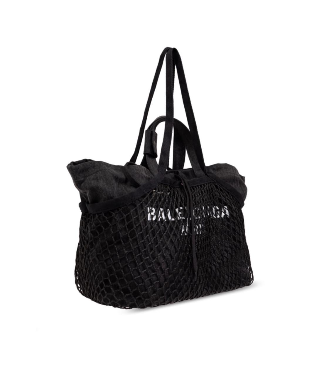 BALENCIAGA Черная синтетическая сумка тоут, фото 5