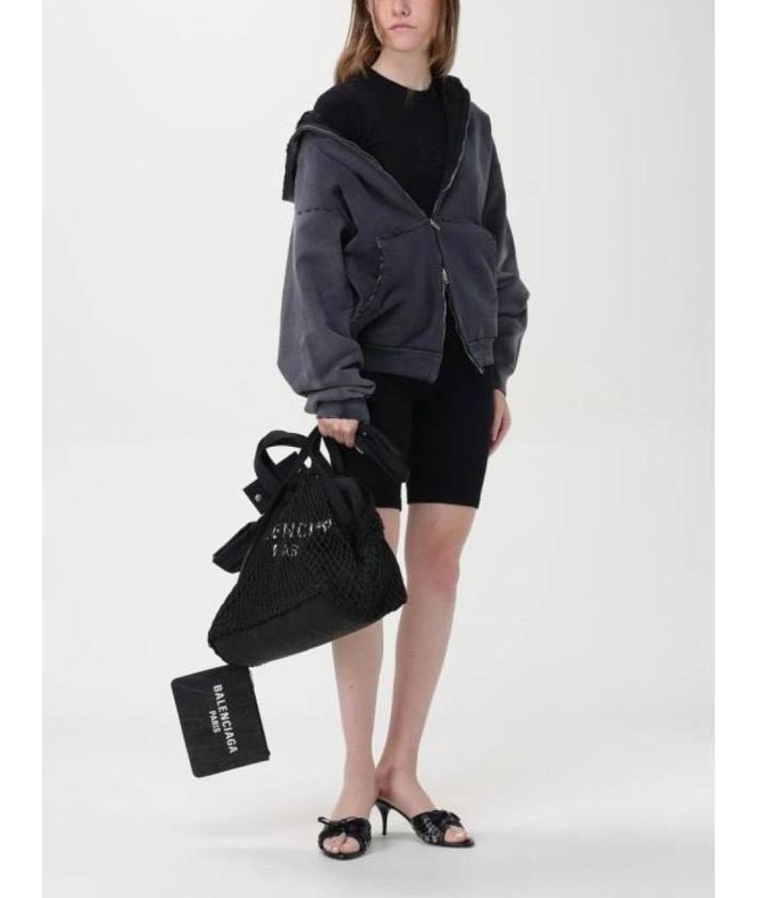 BALENCIAGA Черная синтетическая сумка тоут, фото 4