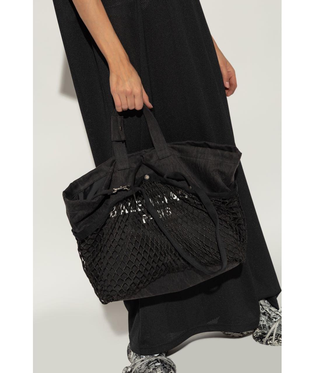 BALENCIAGA Черная синтетическая сумка тоут, фото 3