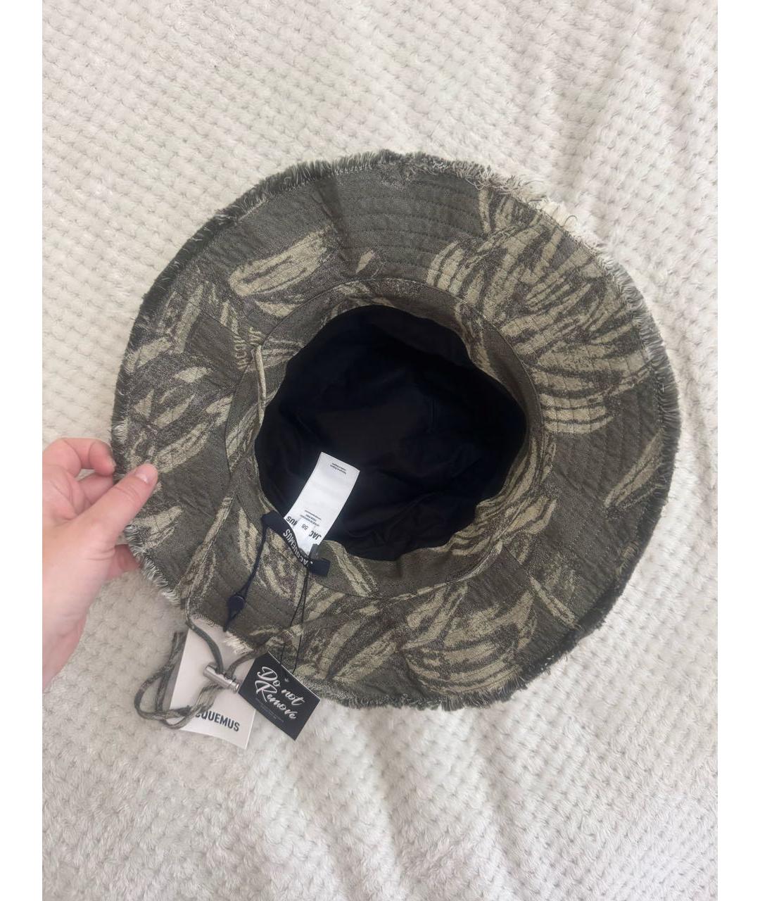 JACQUEMUS Хаки хлопковая панама, фото 4