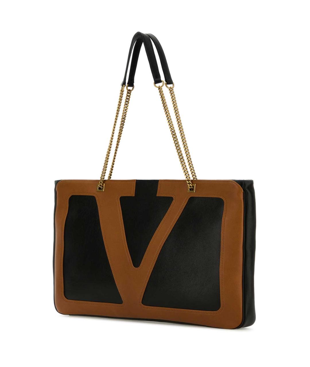 VALENTINO Черная кожаная сумка тоут, фото 2