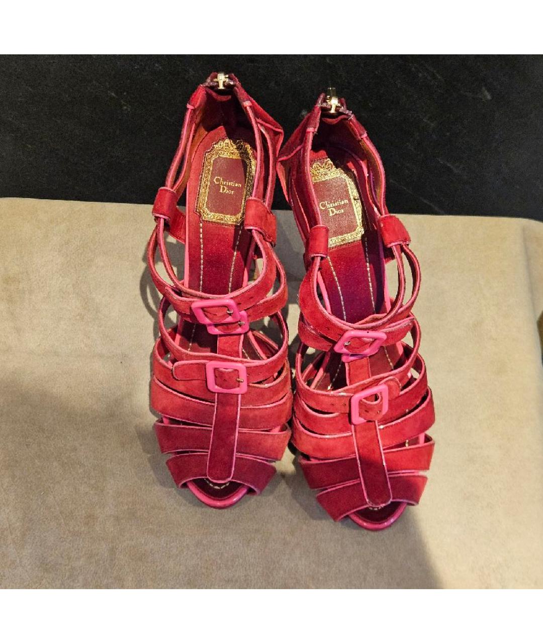 CHRISTIAN DIOR Розовые замшевые босоножки, фото 2