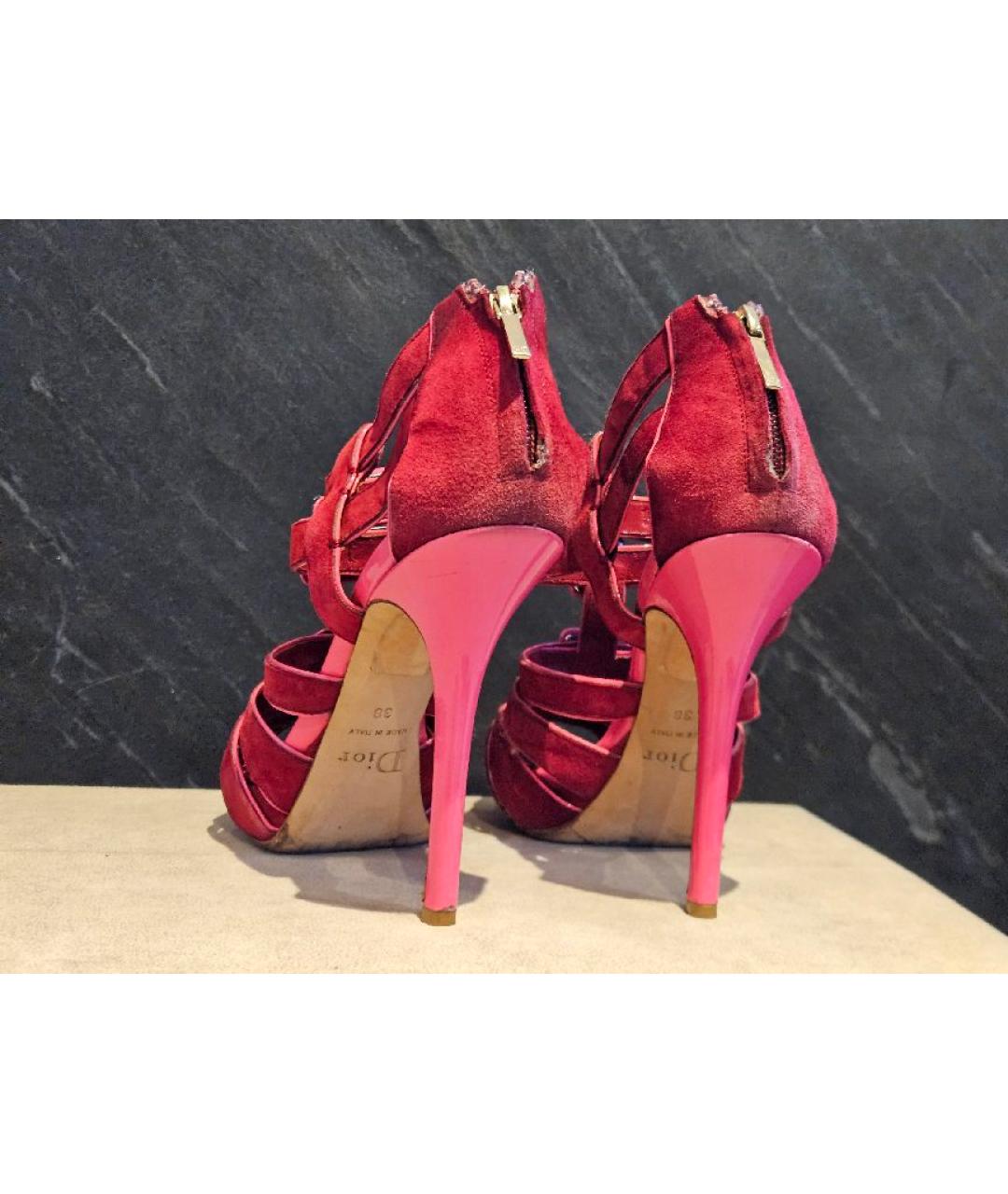 CHRISTIAN DIOR Розовые замшевые босоножки, фото 4