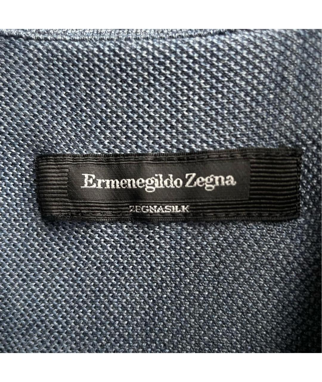ERMENEGILDO ZEGNA Серое хлопковое поло с коротким рукавом, фото 5