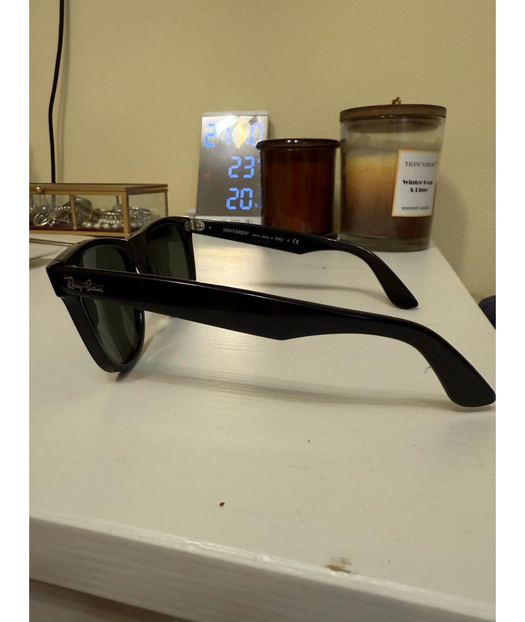 RAY BAN Черные пластиковые солнцезащитные очки, фото 5