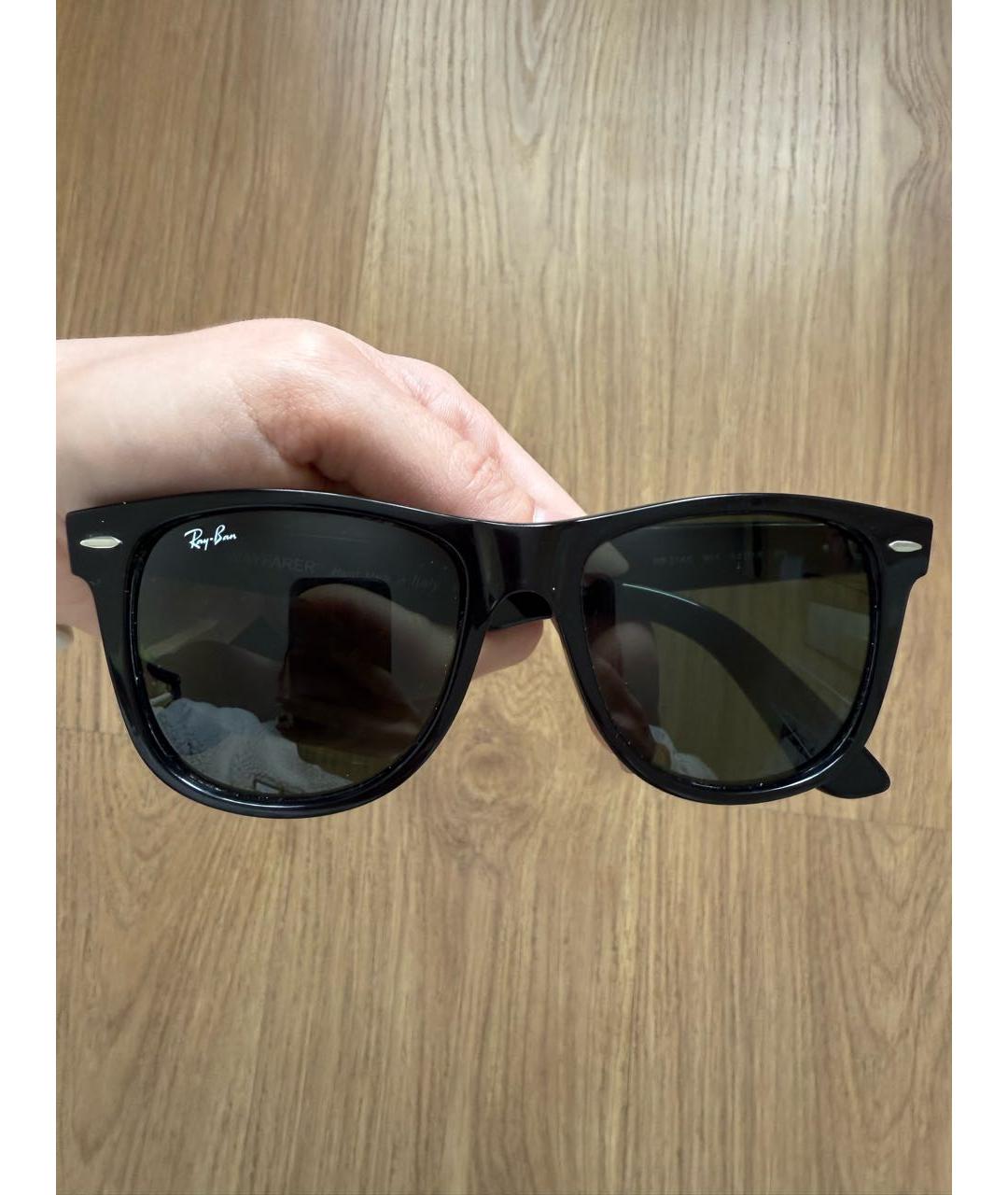 RAY BAN Черные пластиковые солнцезащитные очки, фото 2