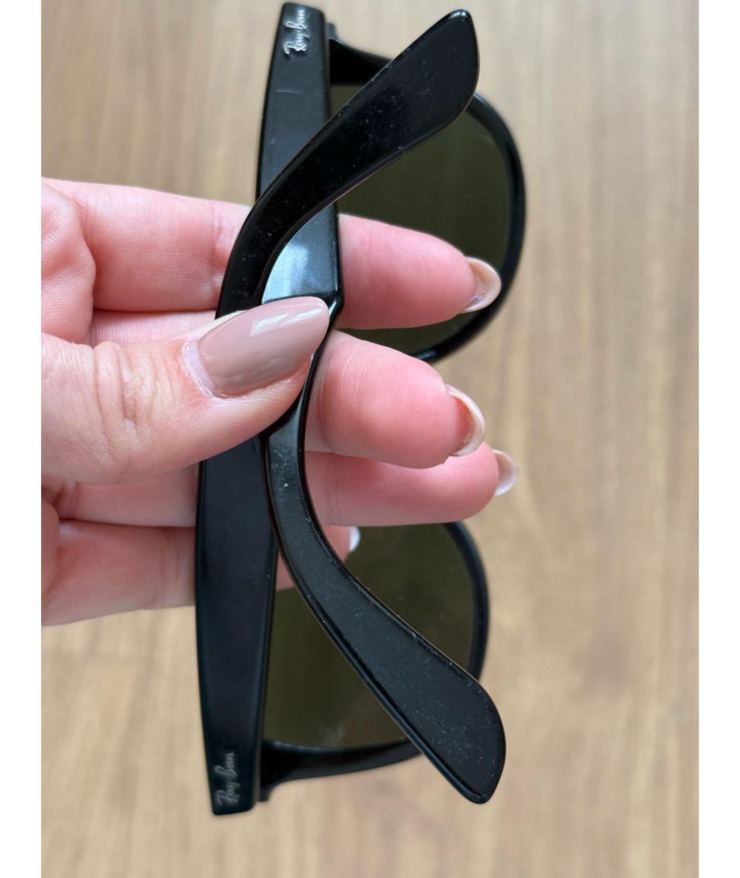 RAY BAN Черные пластиковые солнцезащитные очки, фото 3