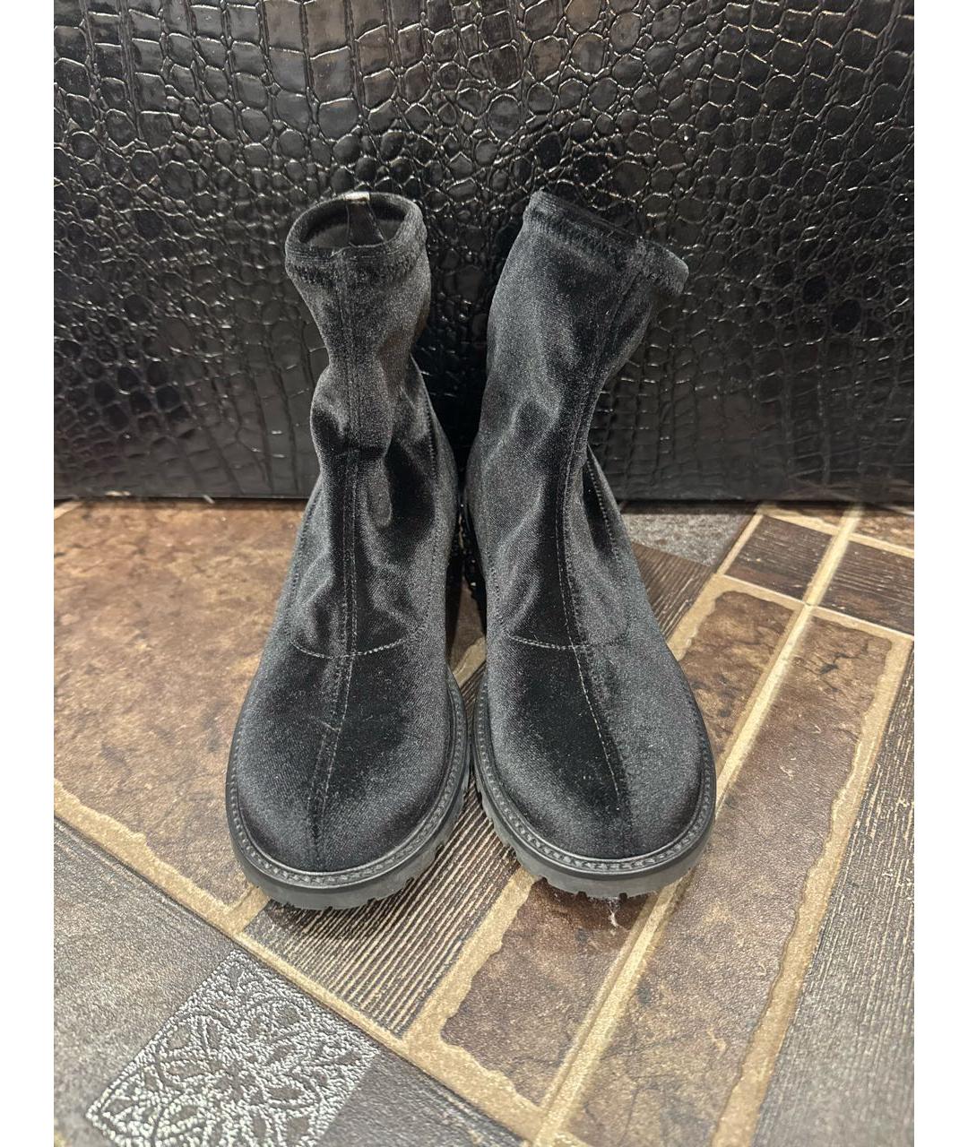 GIUSEPPE ZANOTTI DESIGN Черные бархатные полусапоги, фото 2
