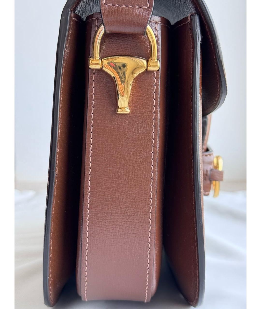 GUCCI Коричневая кожаная сумка через плечо, фото 2