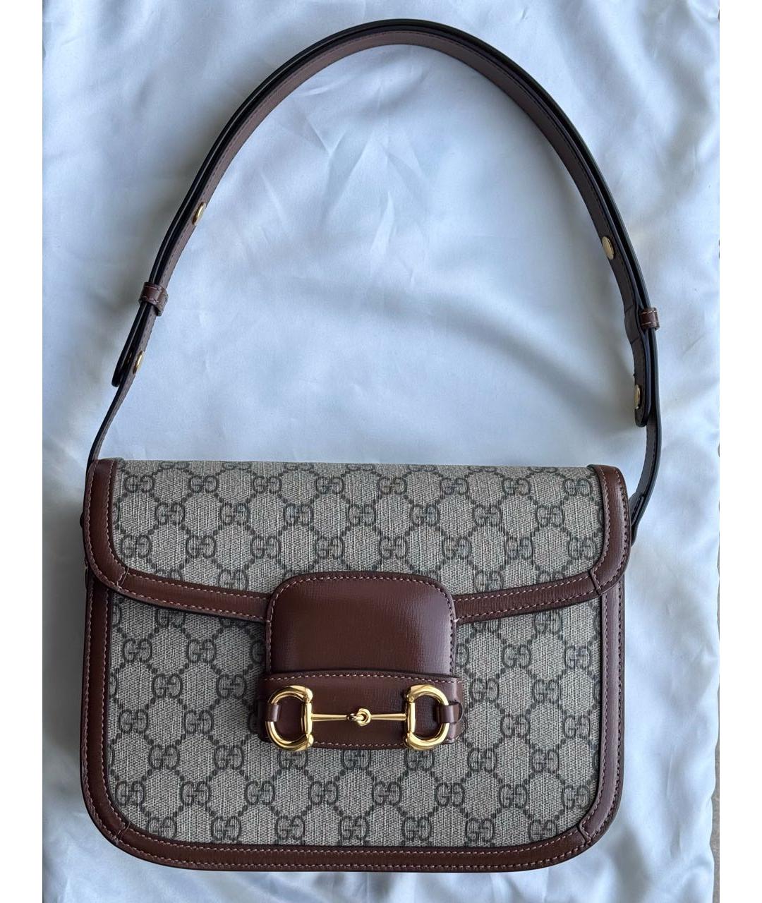 GUCCI Коричневая кожаная сумка через плечо, фото 9