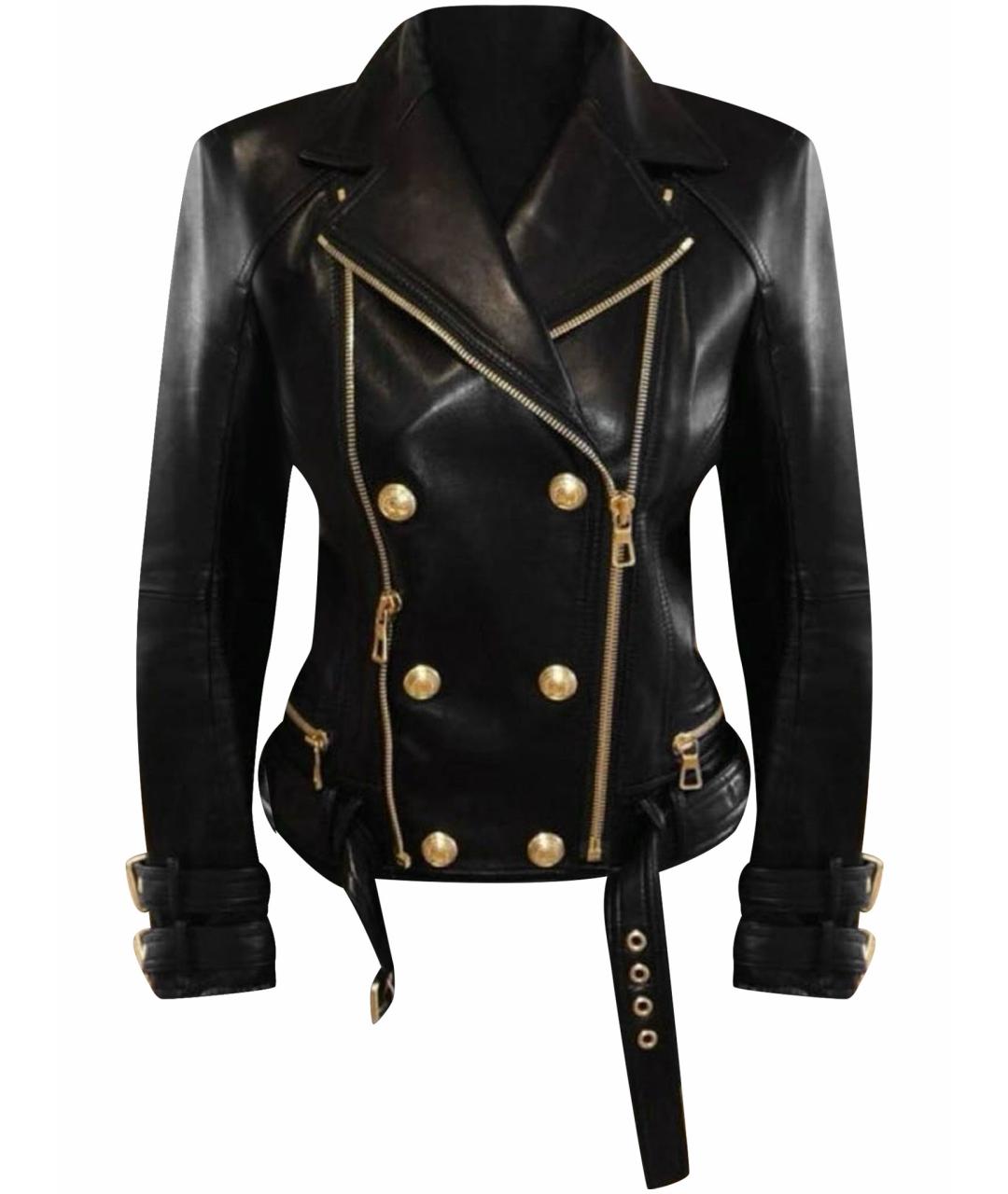 BALMAIN Черная кожаная куртка, фото 1