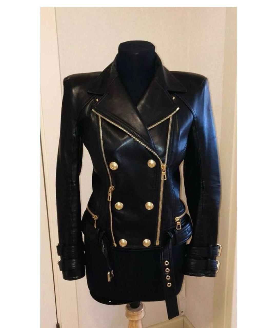 BALMAIN Черная кожаная куртка, фото 5