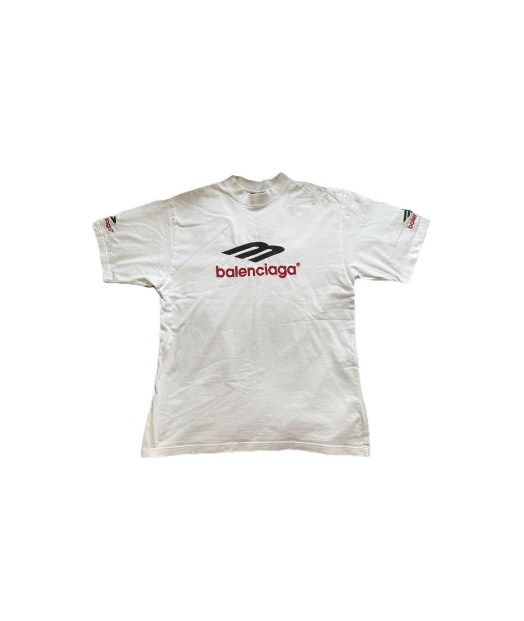 BALENCIAGA Белая хлопковая футболка, фото 6