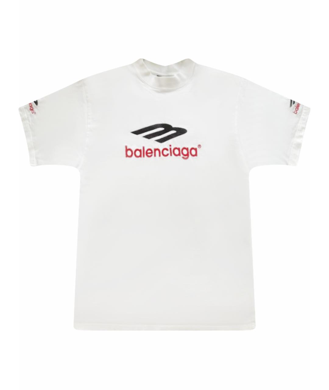 BALENCIAGA Белая хлопковая футболка, фото 1
