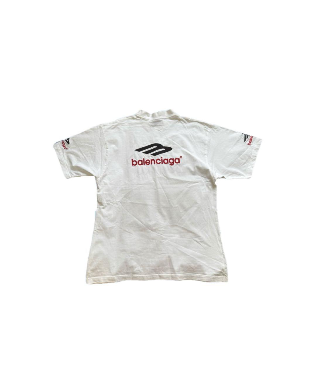 BALENCIAGA Белая хлопковая футболка, фото 2