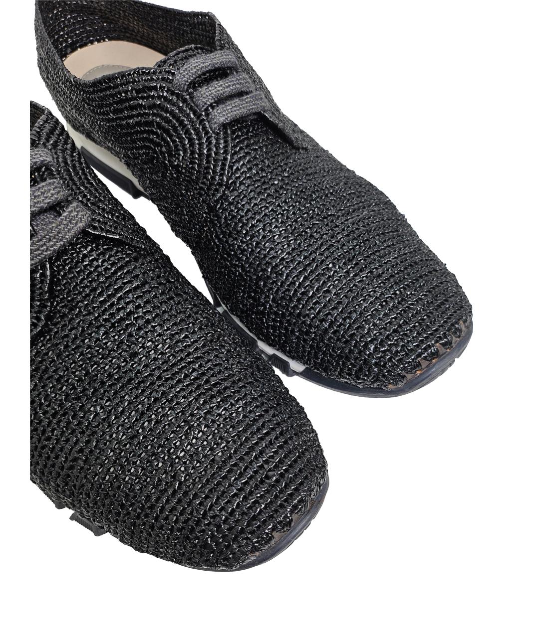 DOLCE&GABBANA Черные кожаные низкие кроссовки / кеды, фото 5