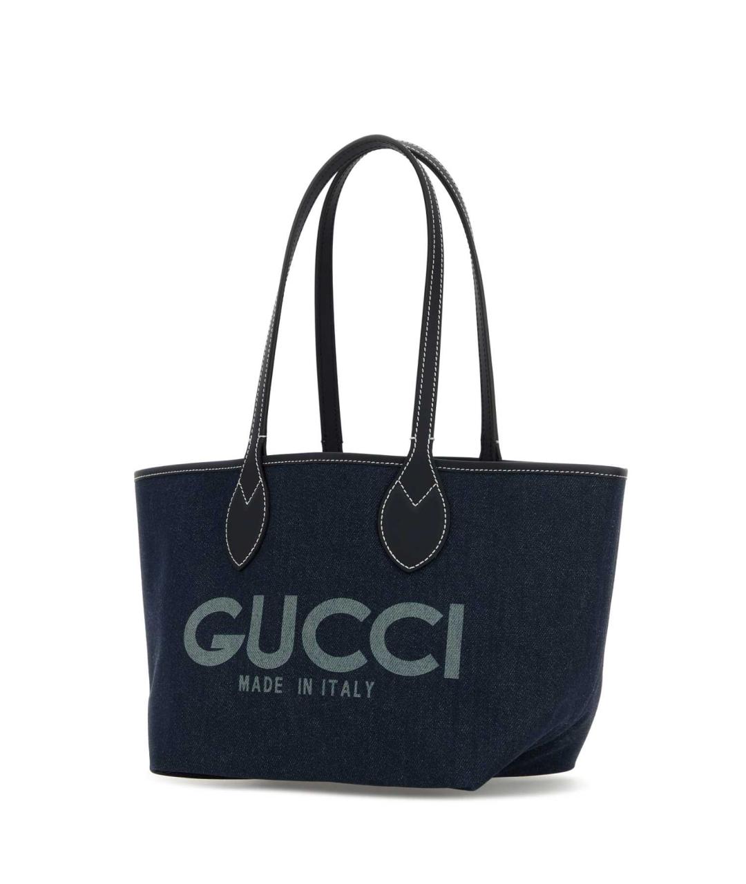 GUCCI Темно-синяя тканевая сумка тоут, фото 1