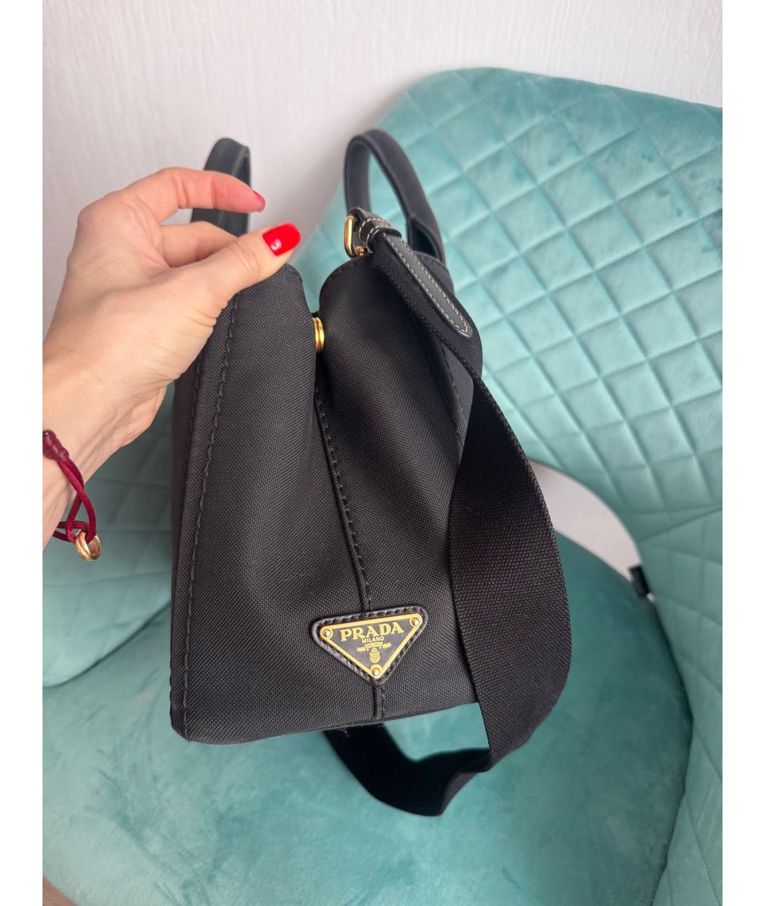 PRADA Черная тканевая сумка через плечо, фото 2