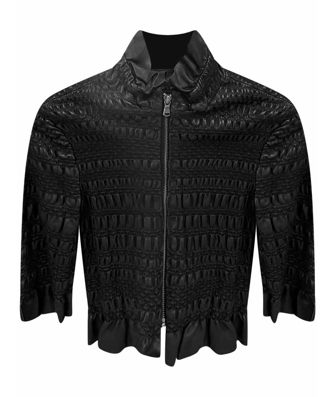 RED VALENTINO Черная кожаная куртка, фото 1