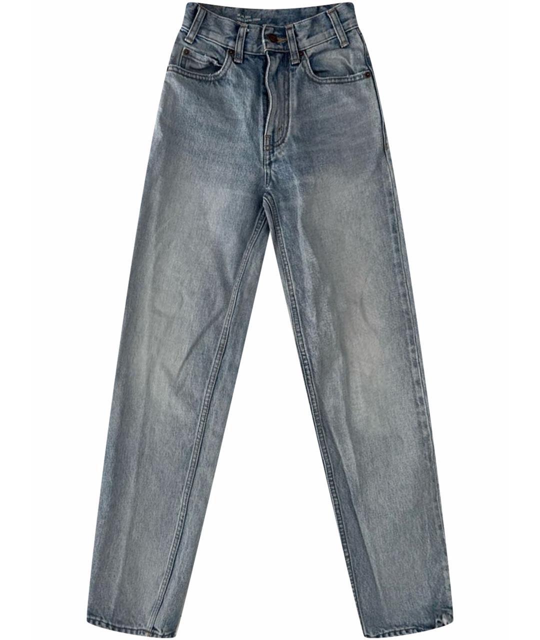CELINE Голубые хлопковые прямые джинсы, фото 1