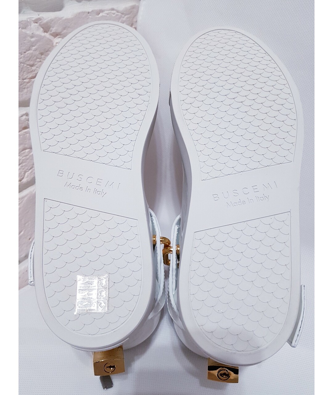 BUSCEMI Белые кроссовки из лакированной кожи, фото 5