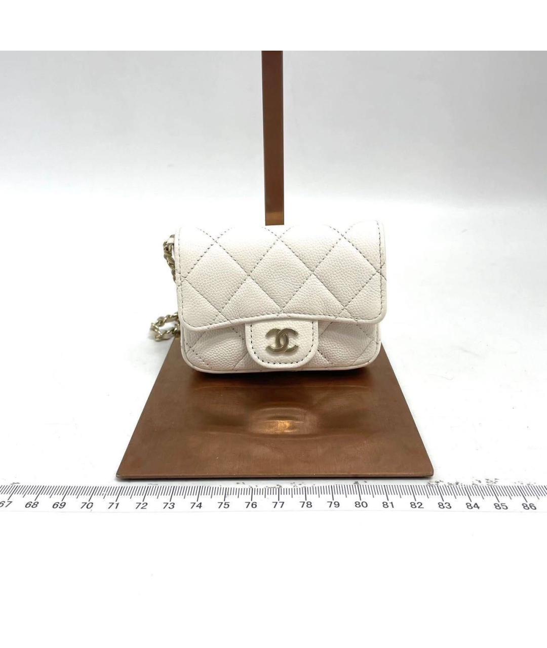CHANEL Белая кожаная поясная сумка, фото 7