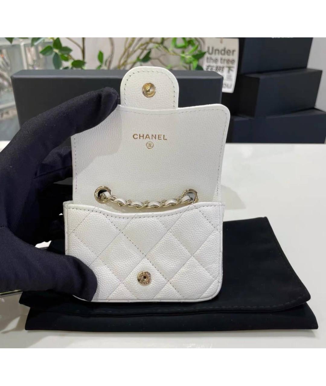 CHANEL Белая кожаная поясная сумка, фото 6