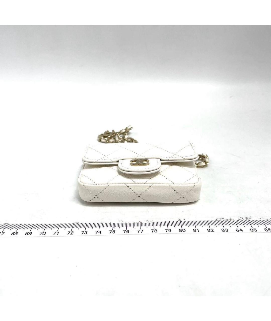 CHANEL Белая кожаная поясная сумка, фото 3