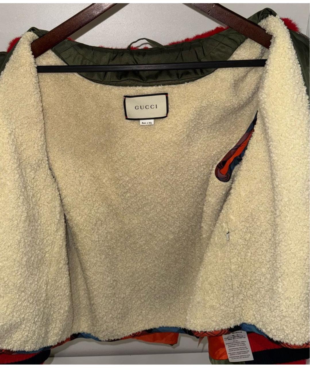 GUCCI Хаки полиамидовая куртка, фото 7