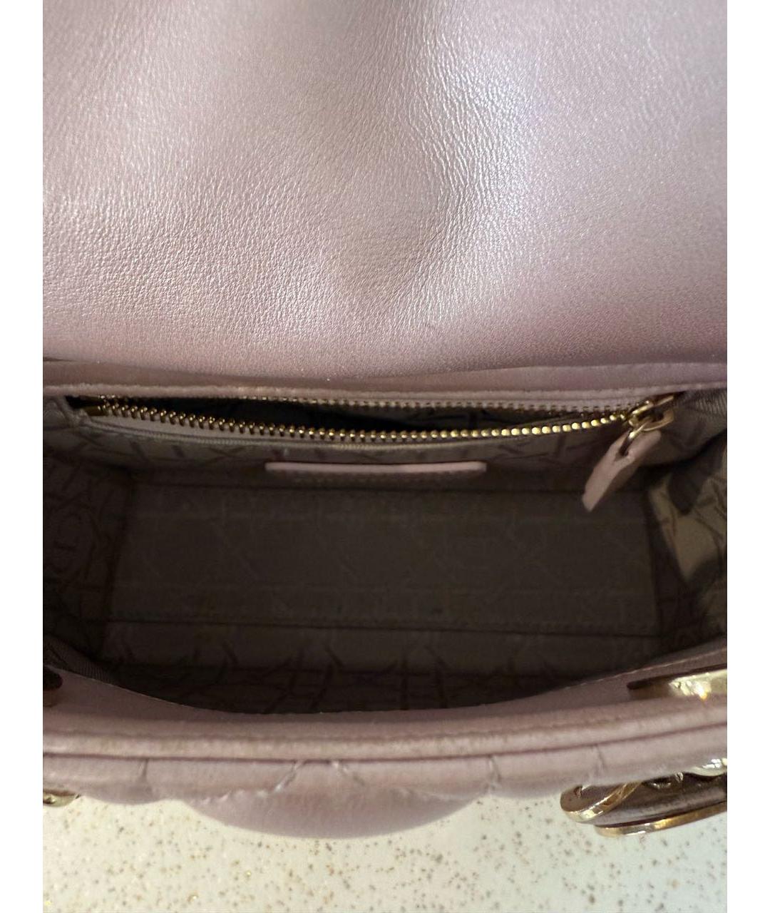 CHRISTIAN DIOR Розовая кожаная сумка с короткими ручками, фото 8