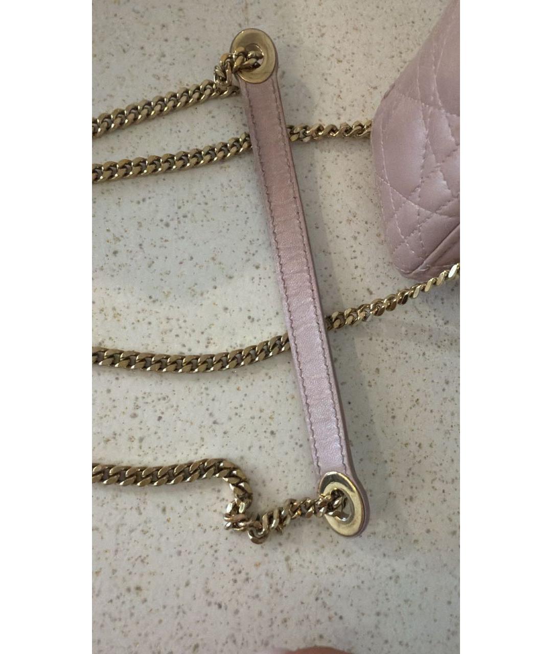 CHRISTIAN DIOR Розовая кожаная сумка с короткими ручками, фото 6