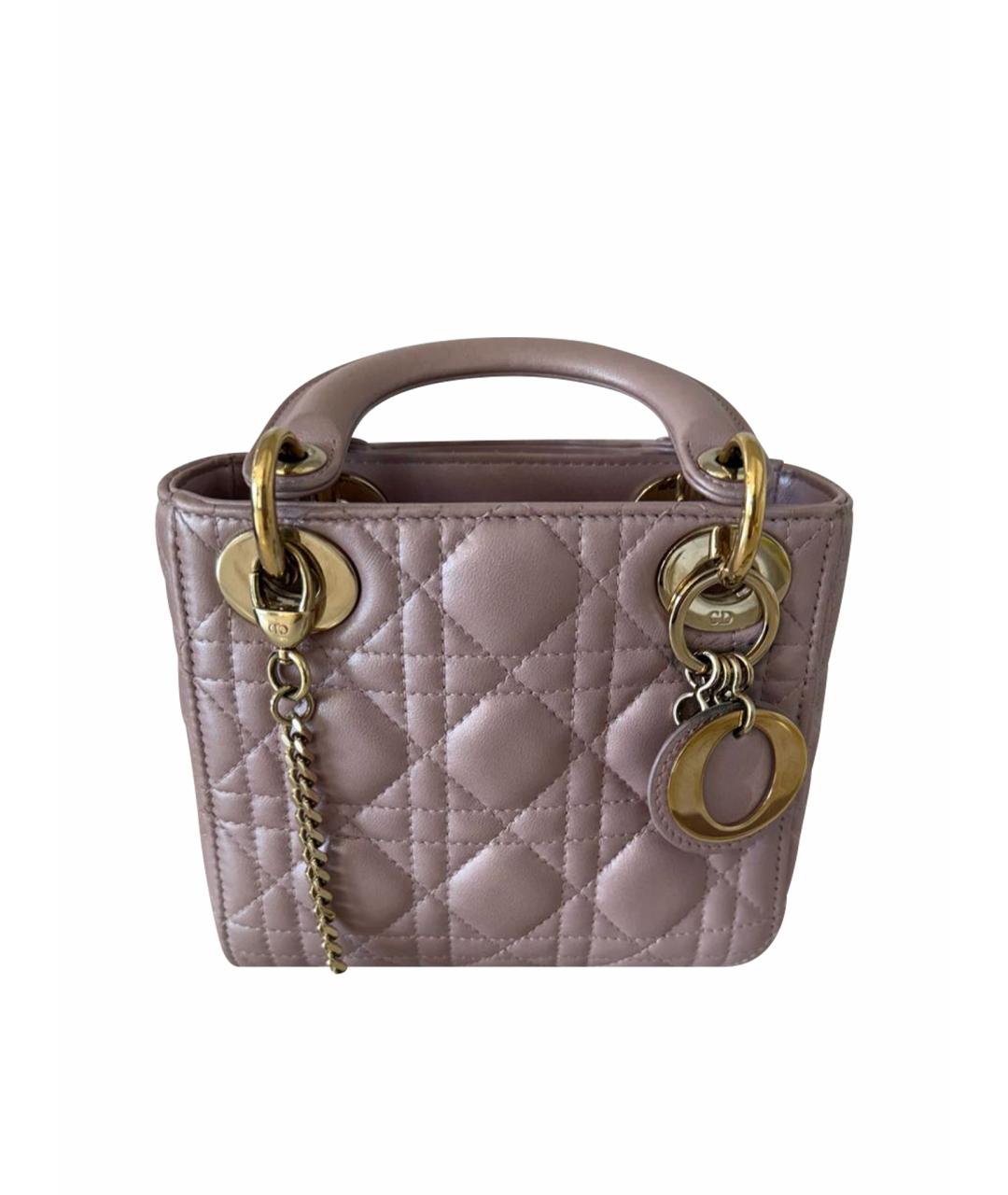 CHRISTIAN DIOR Розовая кожаная сумка с короткими ручками, фото 1