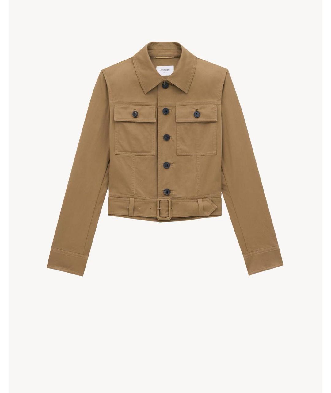 SAINT LAURENT Коричневый хлопковый костюм с юбками, фото 2