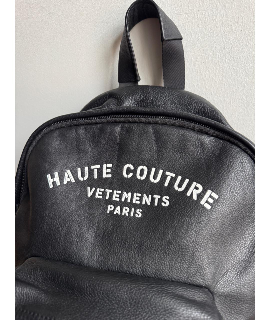 VETEMENTS Черный кожаный рюкзак, фото 2