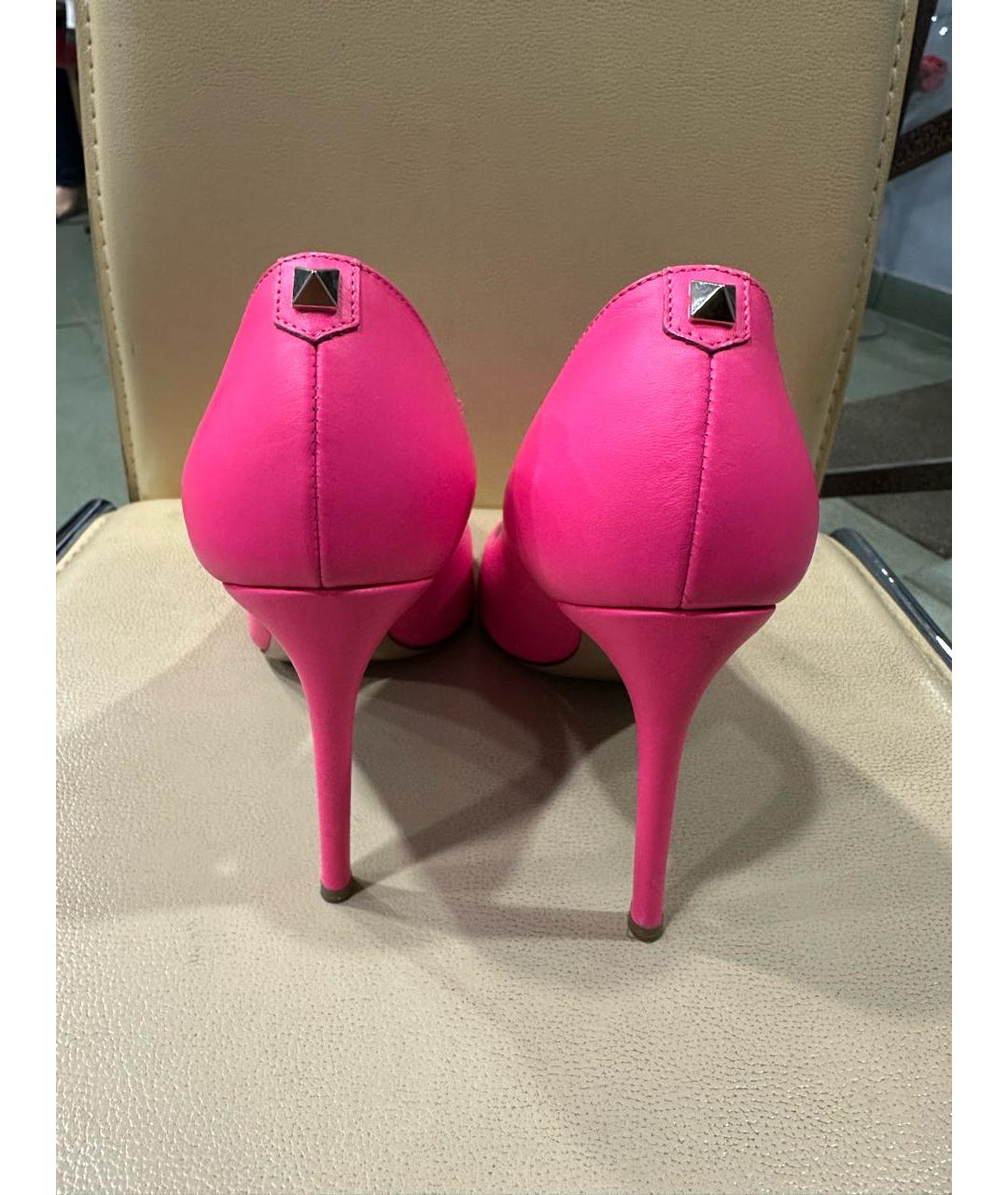 VALENTINO Фуксия кожаные туфли, фото 3