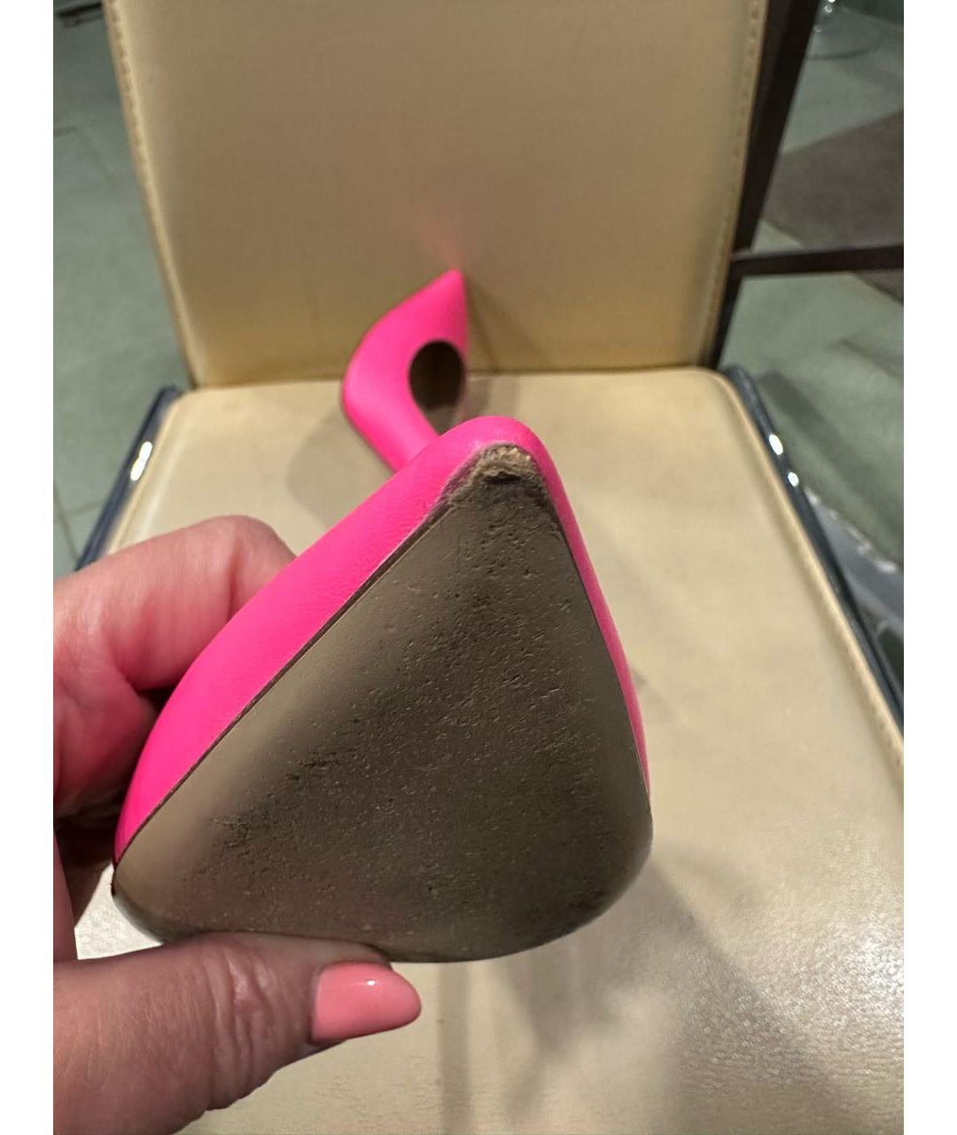 VALENTINO Фуксия кожаные туфли, фото 5