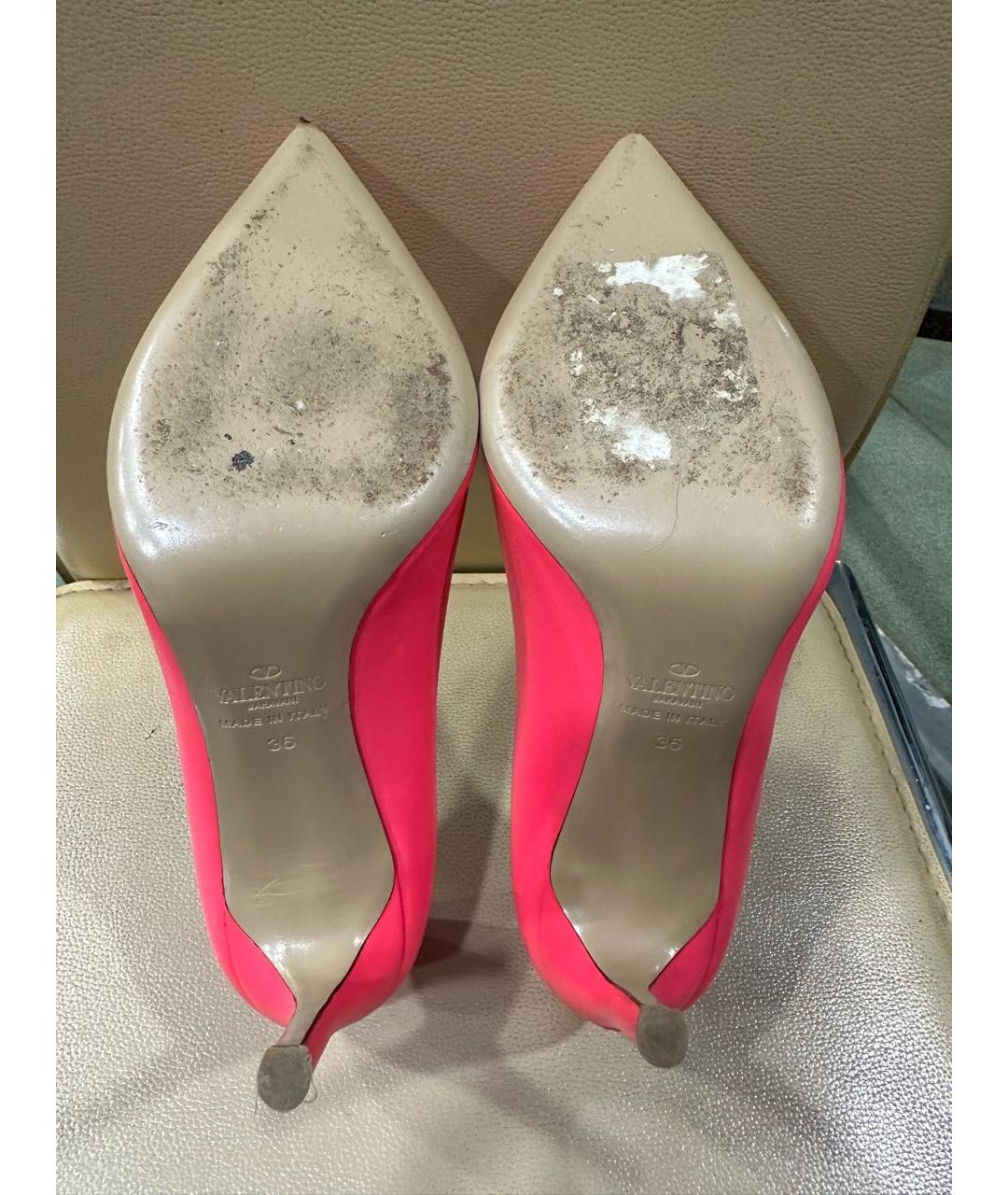 VALENTINO Фуксия кожаные туфли, фото 4