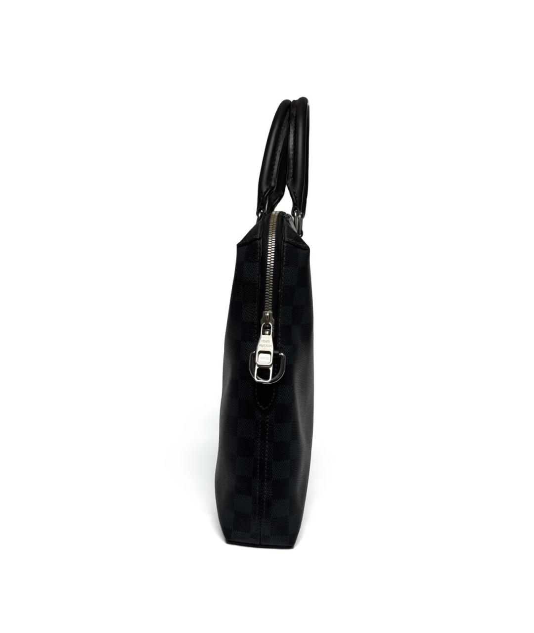 LOUIS VUITTON Черный кожаный портфель, фото 5
