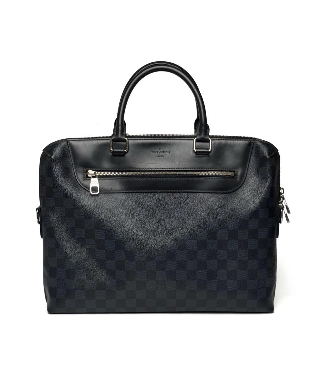 LOUIS VUITTON Черный кожаный портфель, фото 2