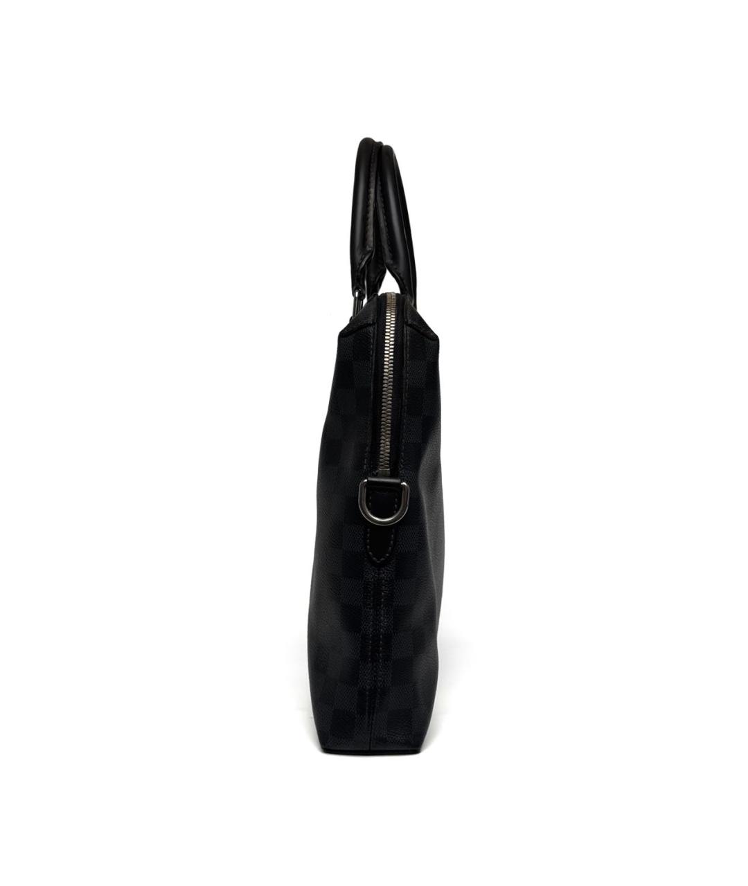 LOUIS VUITTON Черный кожаный портфель, фото 4