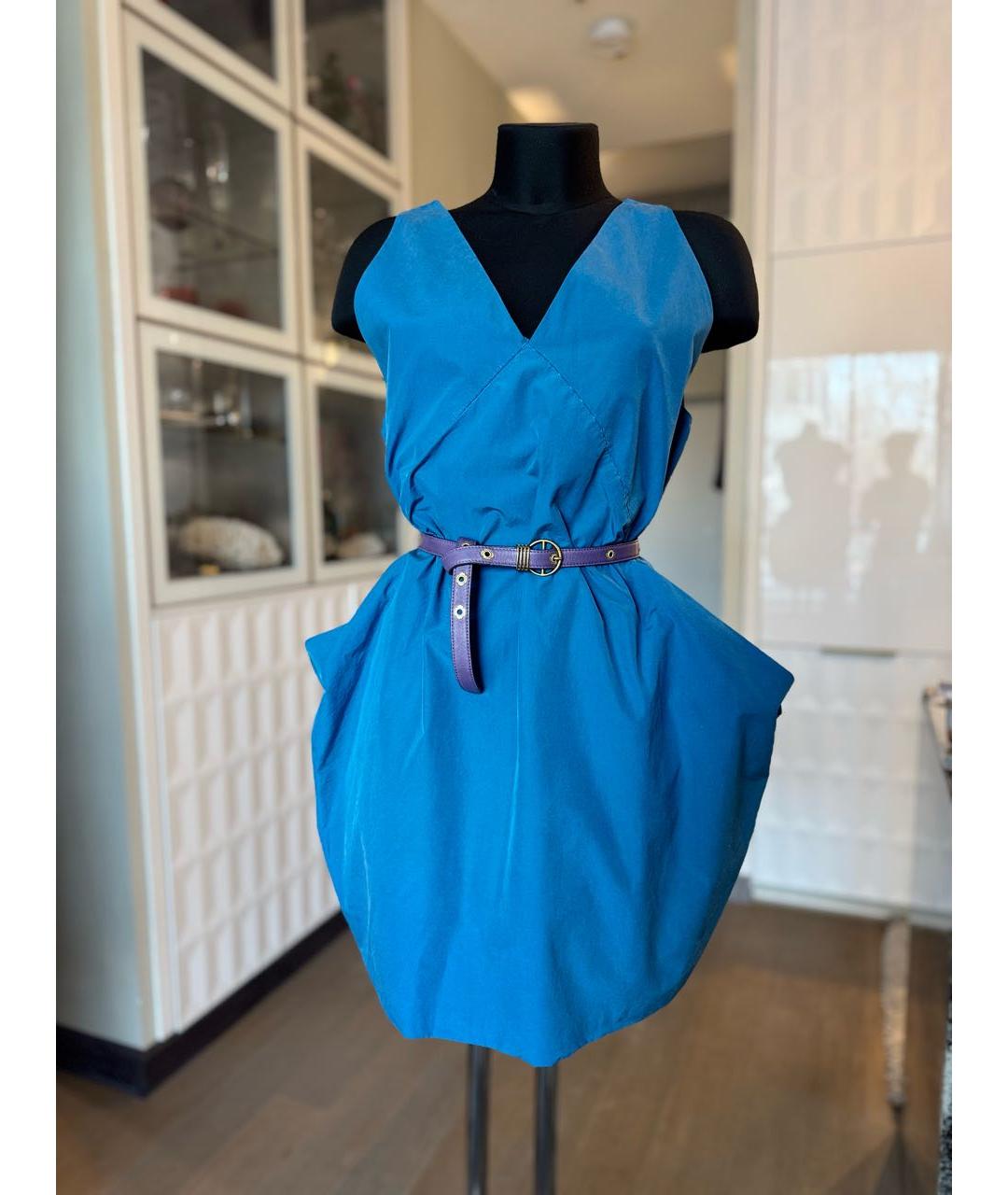 BOTTEGA VENETA Голубой хлопковый сарафан, фото 6