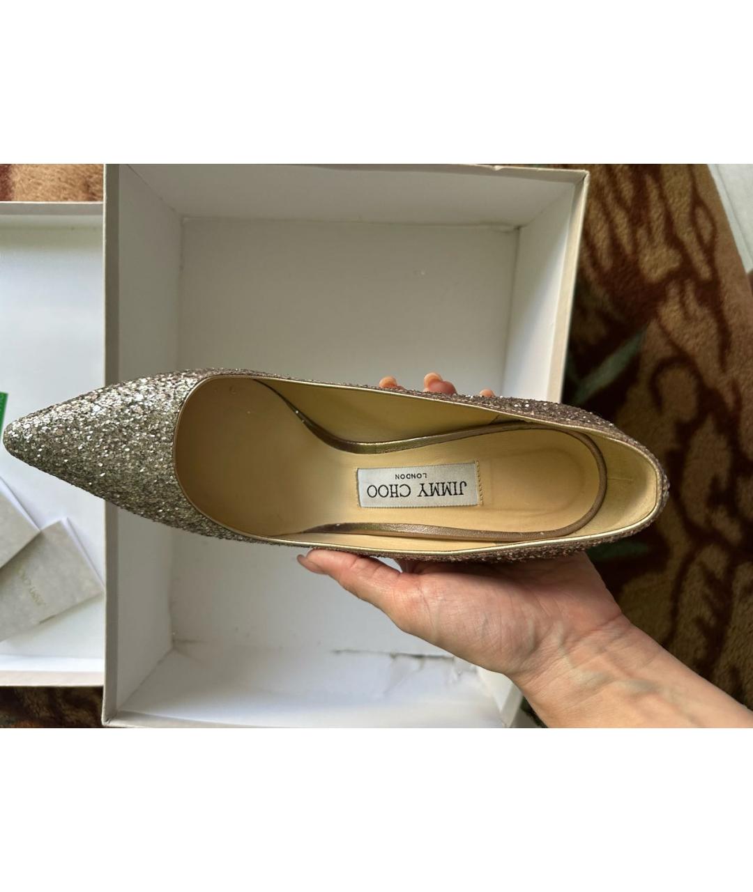 JIMMY CHOO Розовые текстильные туфли, фото 3