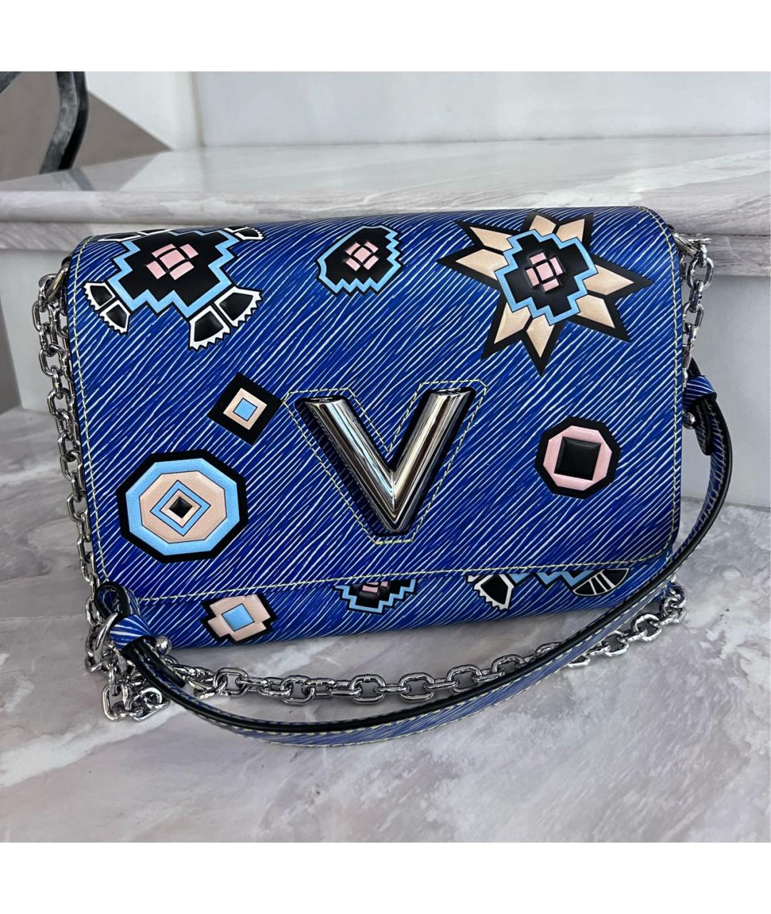 LOUIS VUITTON Синяя кожаная сумка тоут, фото 9