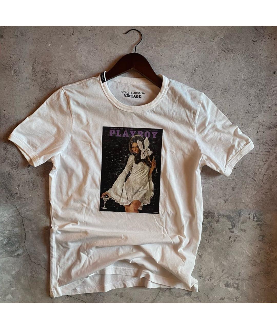 DOLCE&GABBANA Белая хлопковая футболка, фото 7