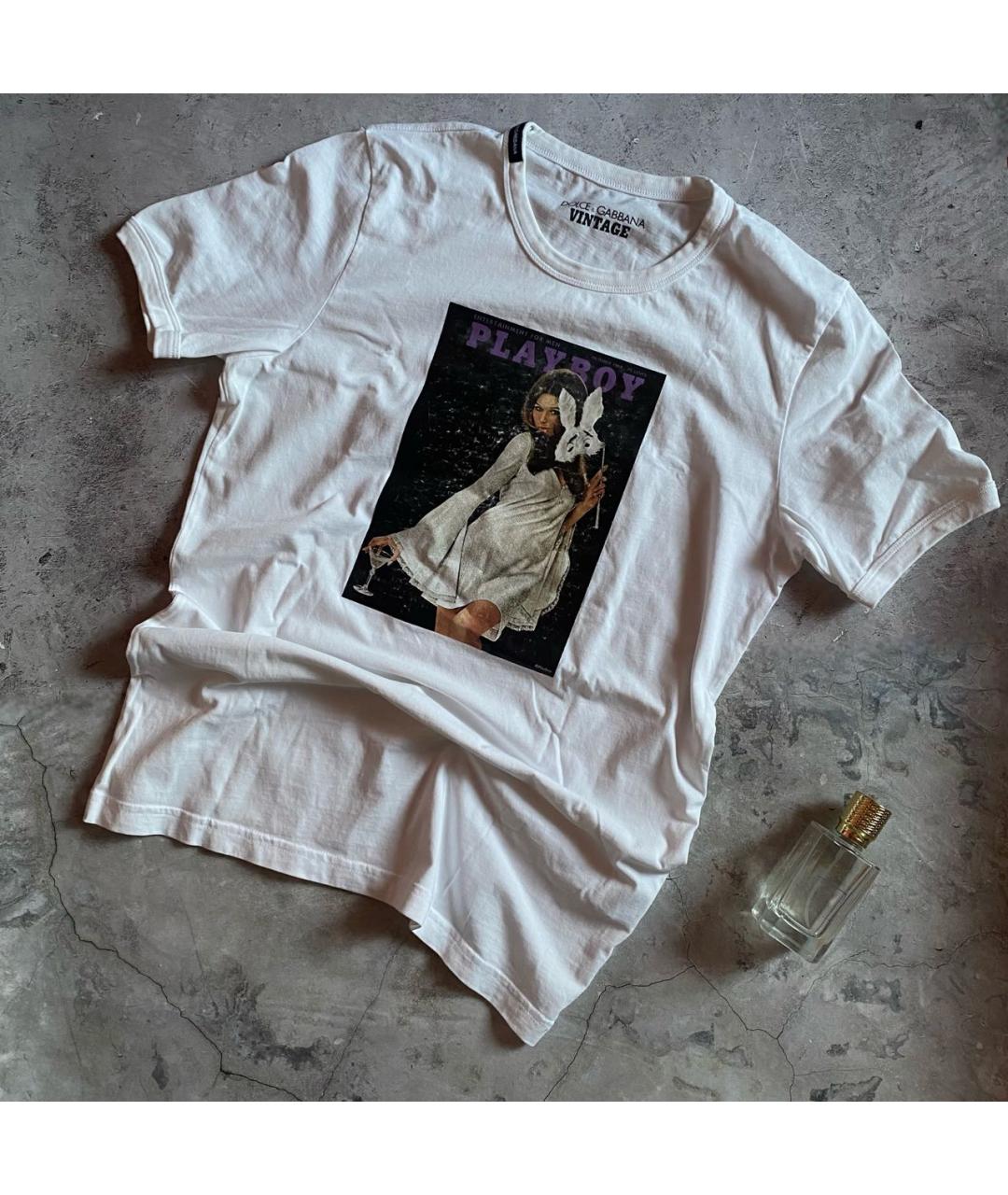 DOLCE&GABBANA Белая хлопковая футболка, фото 2