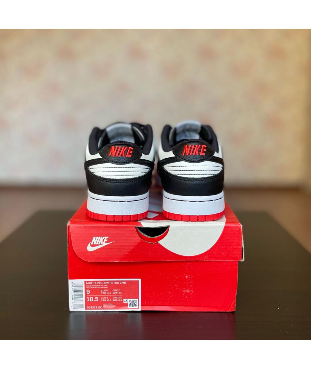 NIKE Красные кожаные низкие кроссовки / кеды, фото 4