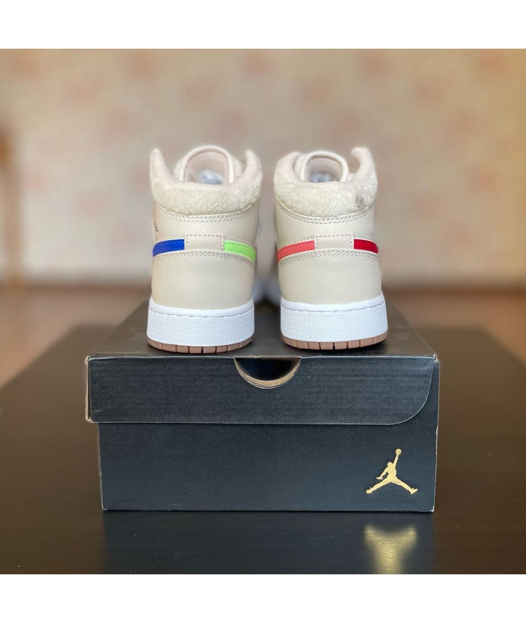 JORDAN Бежевые кожаные кроссовки, фото 5