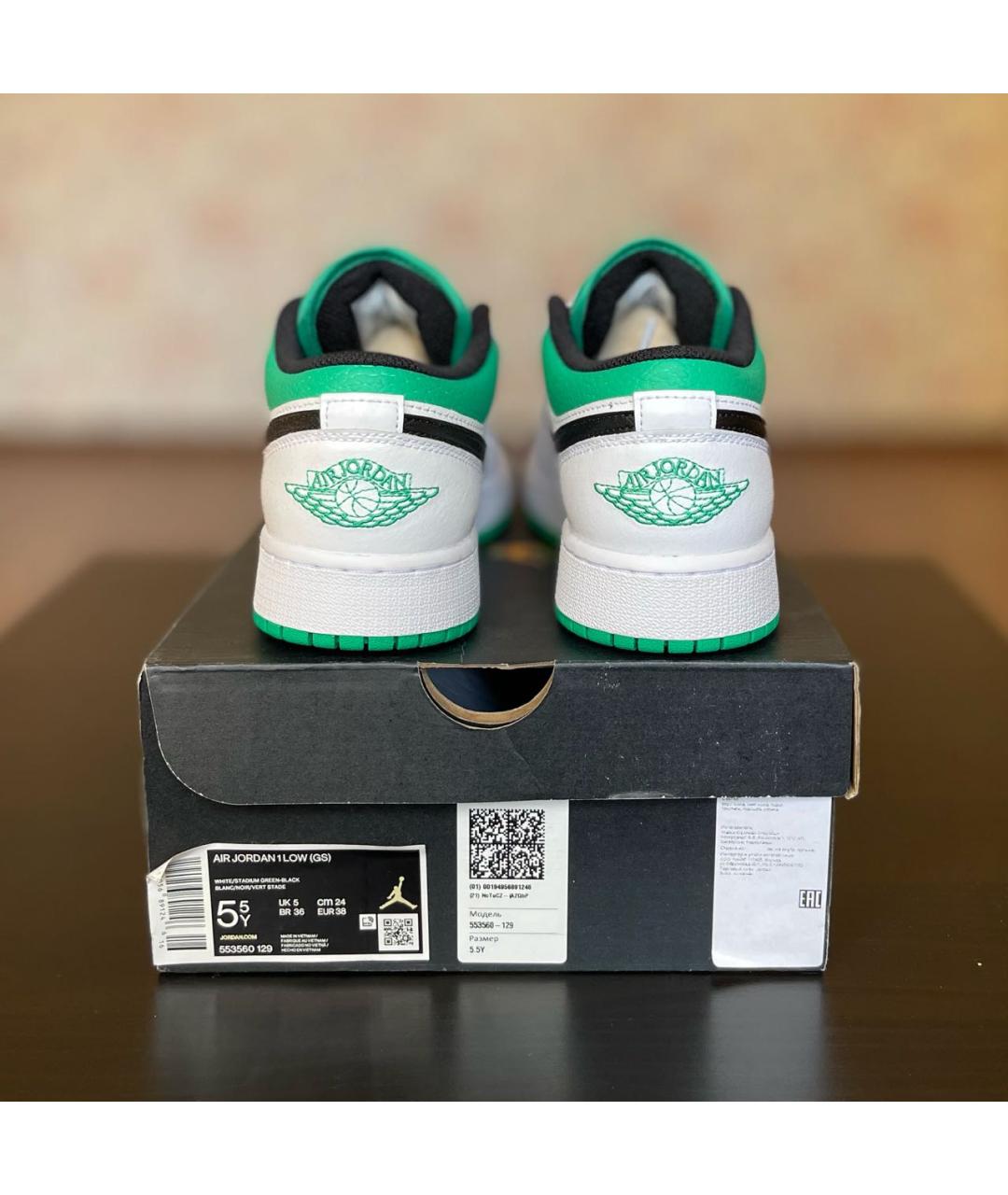 JORDAN Белые кожаные кроссовки, фото 4