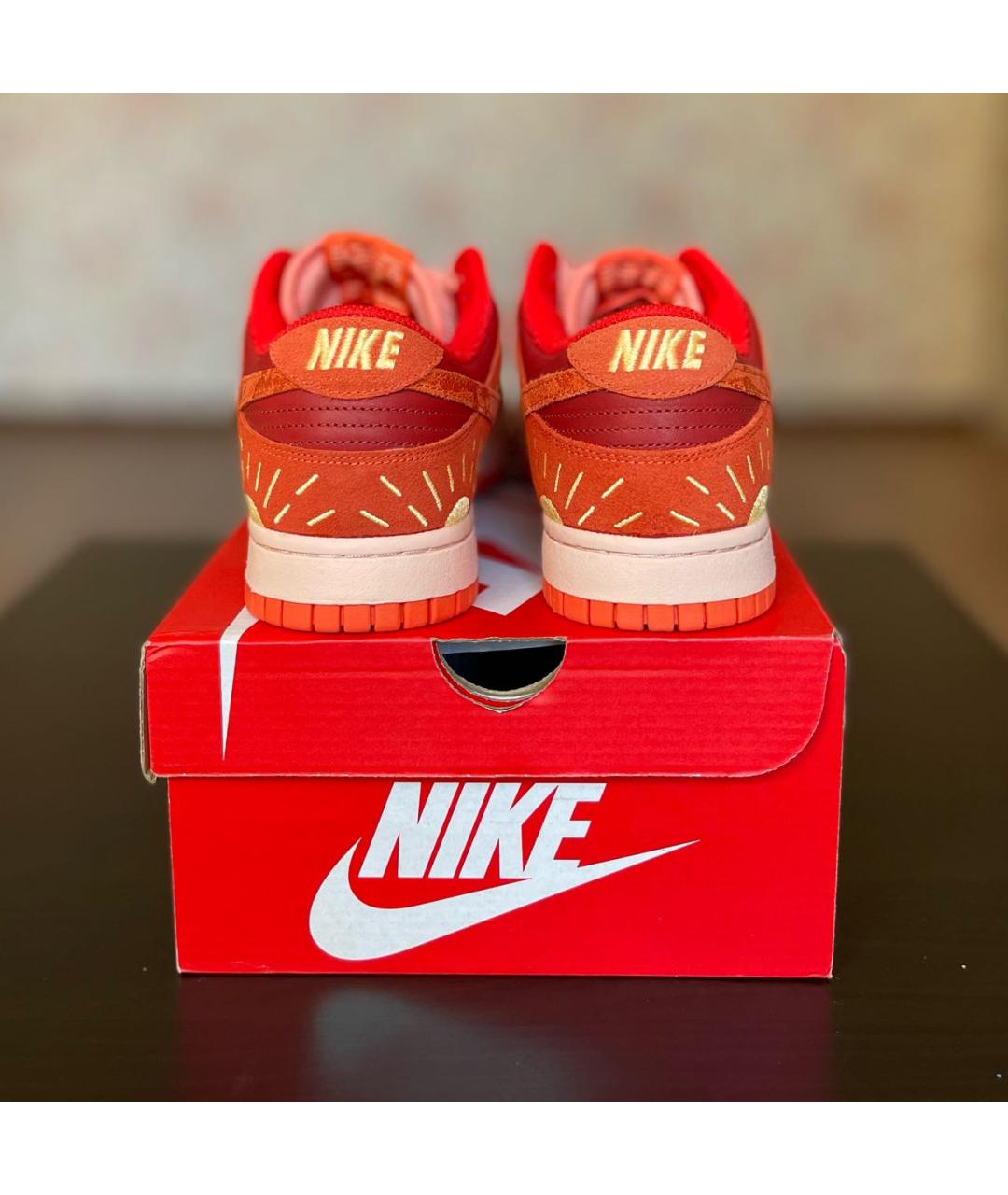 NIKE Оранжевое текстильные низкие кроссовки / кеды, фото 4