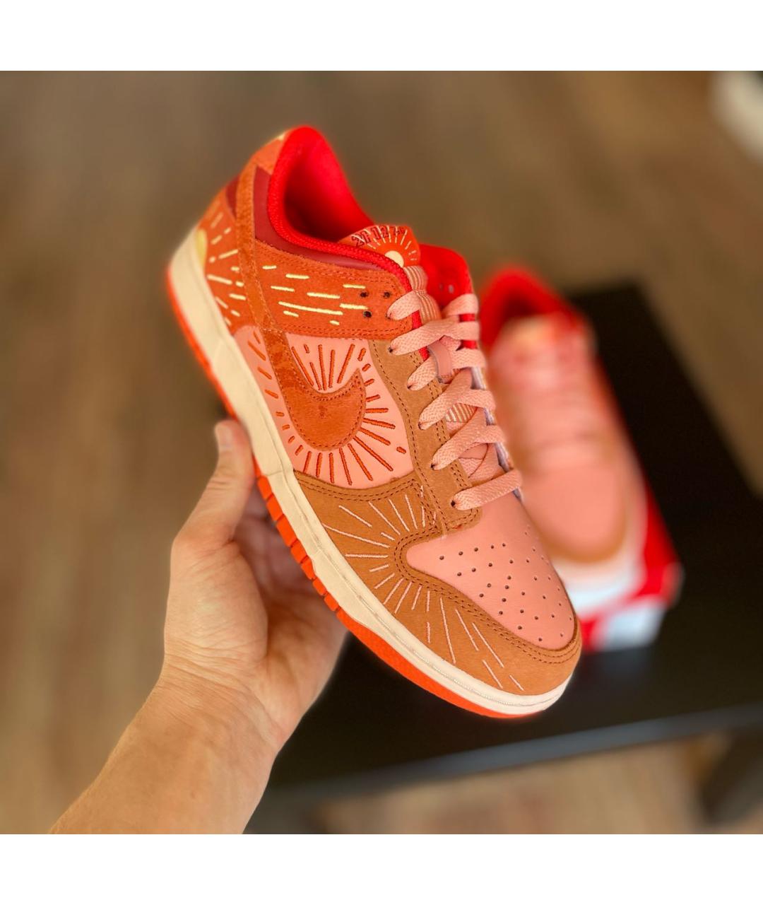 NIKE Оранжевое текстильные низкие кроссовки / кеды, фото 3